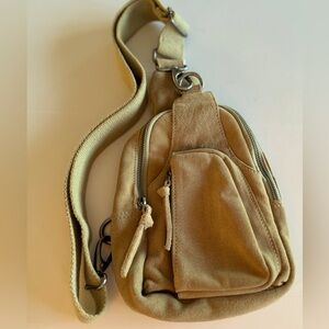 Free People Hudson Natural Suede Sling Bag In New Condition